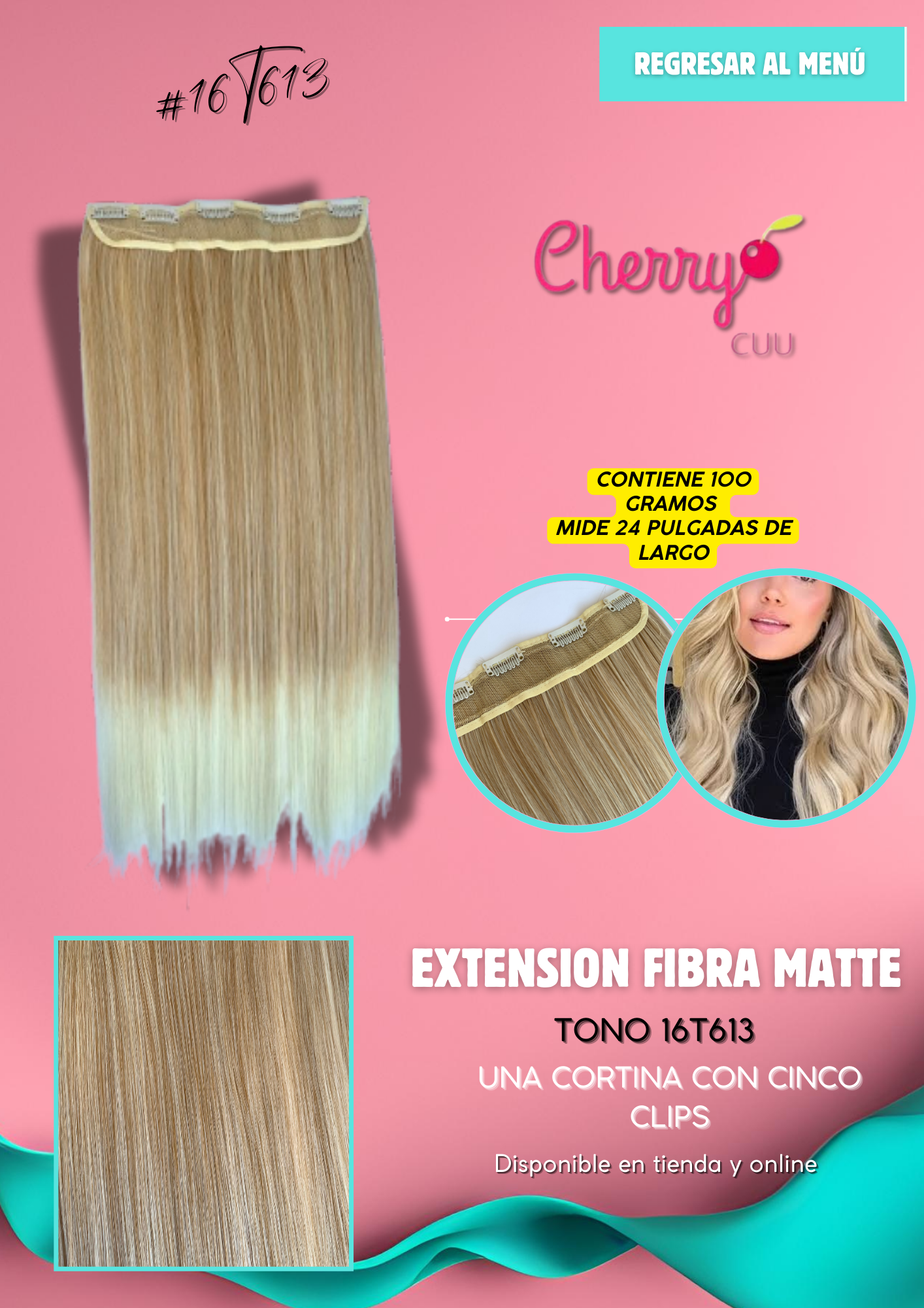 Extension de cabello de una cortina, modelo Lacio.