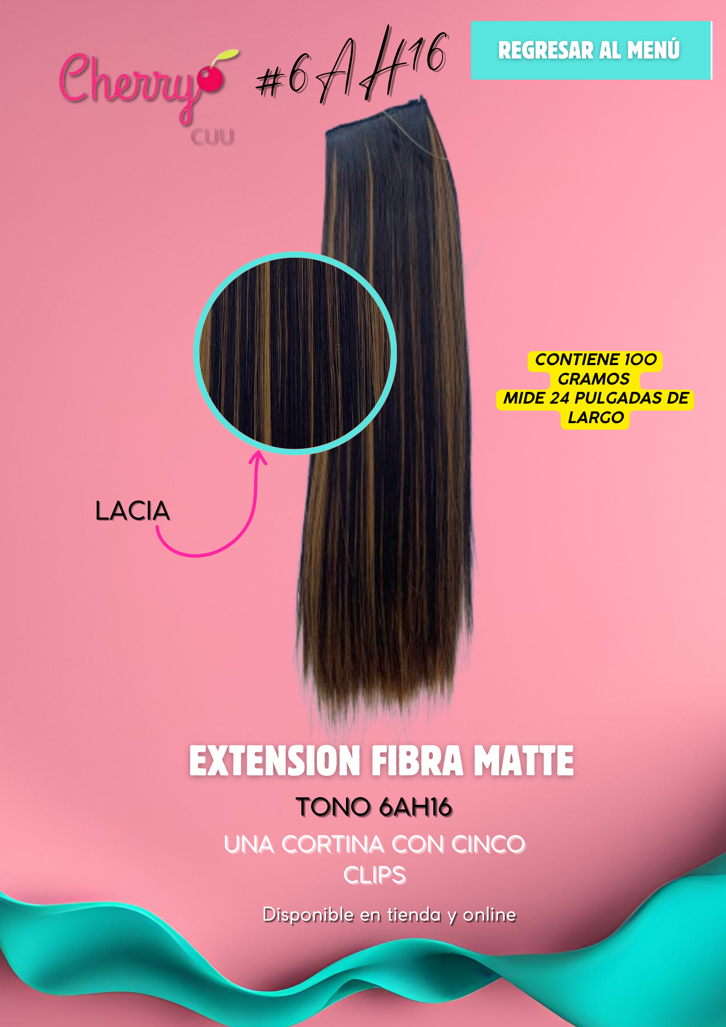 Extension de cabello de una cortina, modelo Lacio.