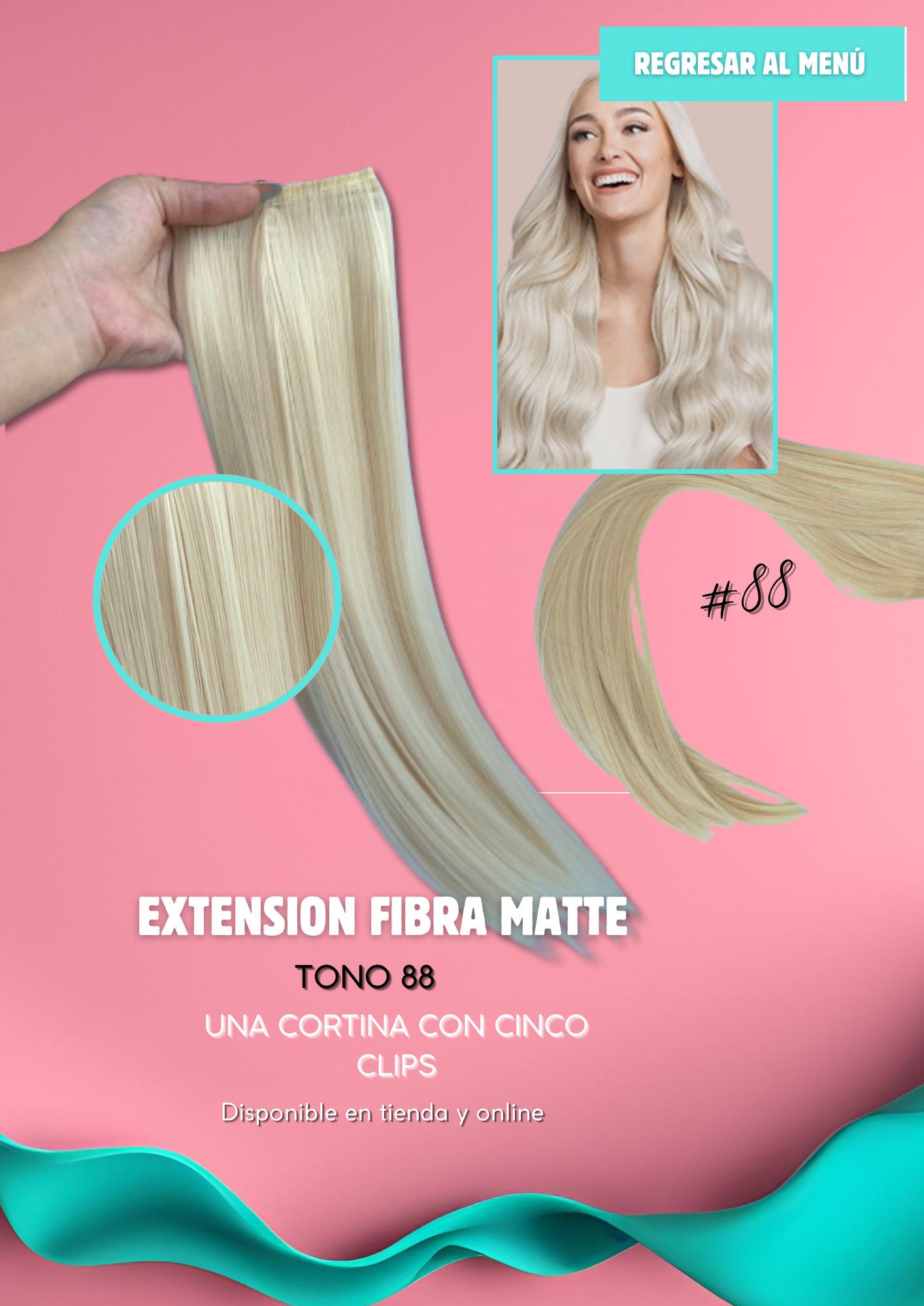 Extension de cabello de una cortina, modelo Lacio.