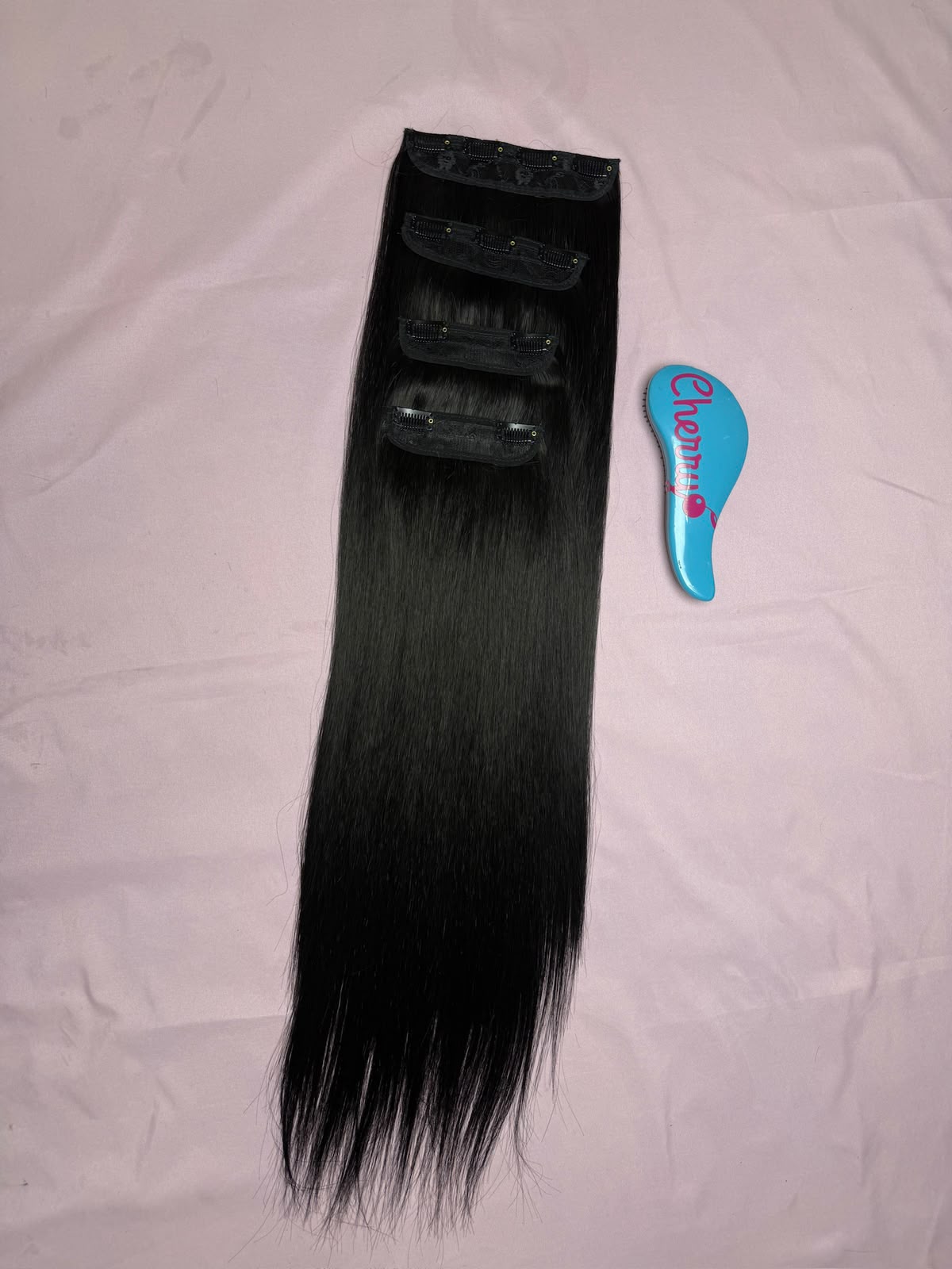 Extensión lacia con clips