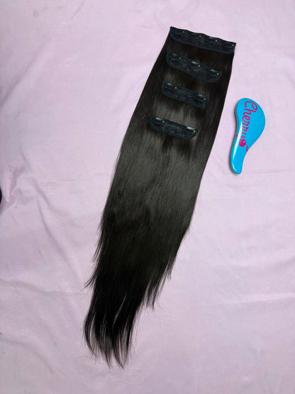 Extensión lacia con clips