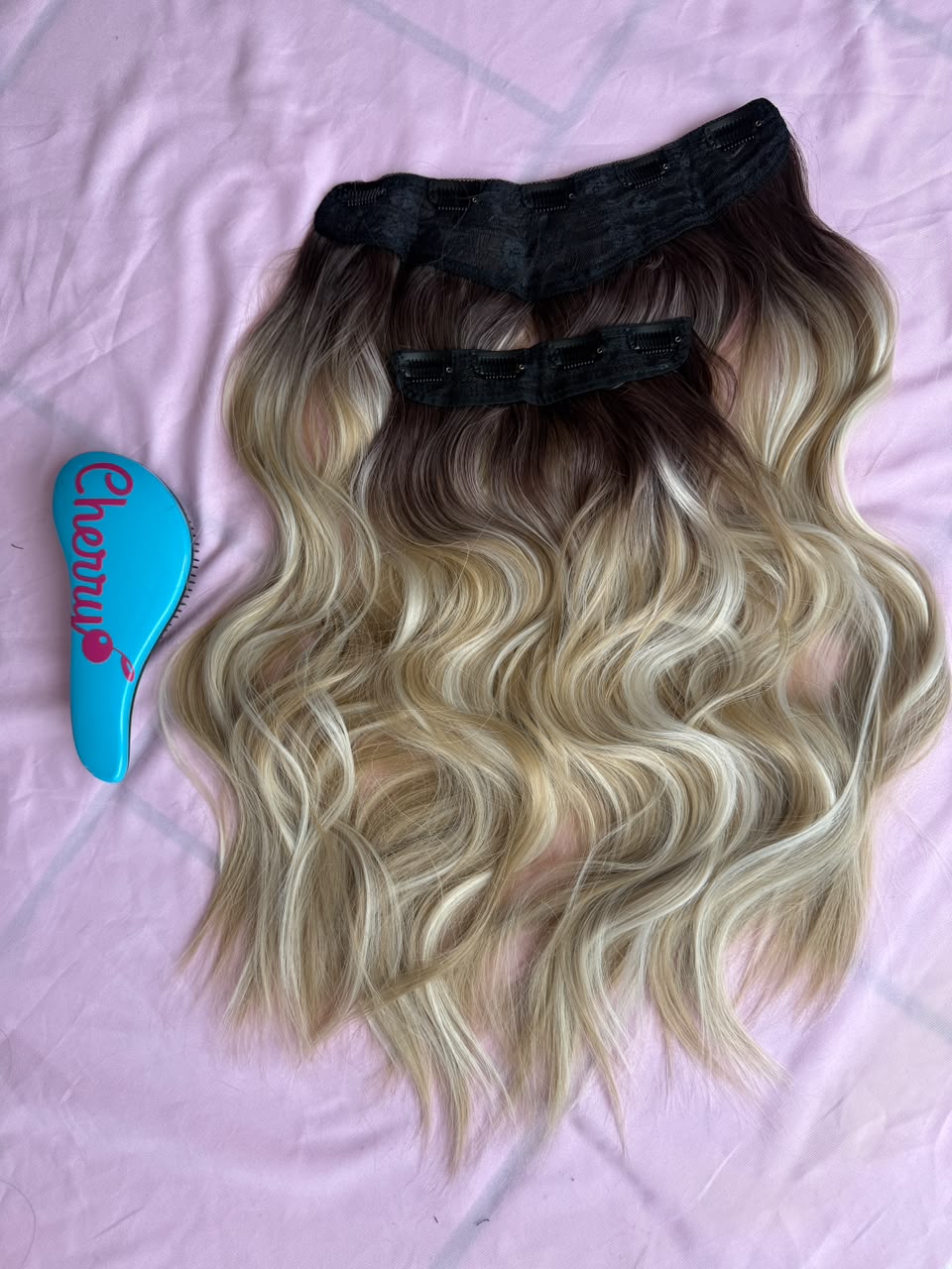 Extensiones semi rizadas con clip