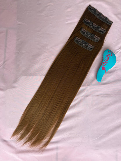 Extensión lacia con clips