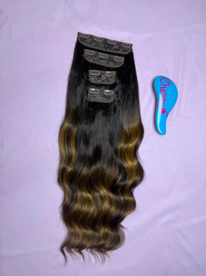 Extensión ondulada con clips
