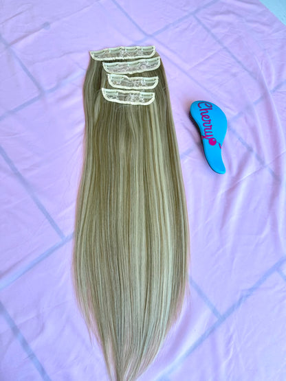 Extensión lacia con clips