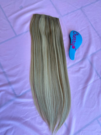 Extensión lacia con clips
