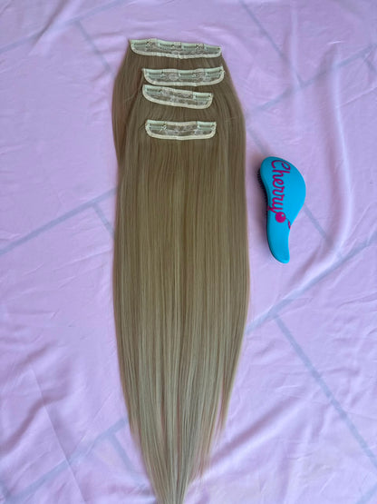 Extensión lacia con clips