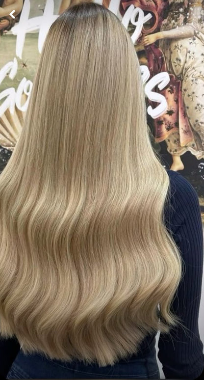 Extensión lacia con clips