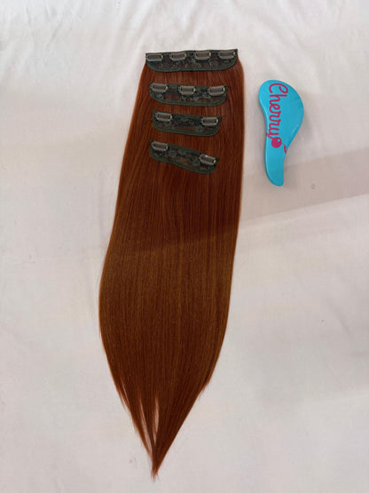 Extensión lacia con clips