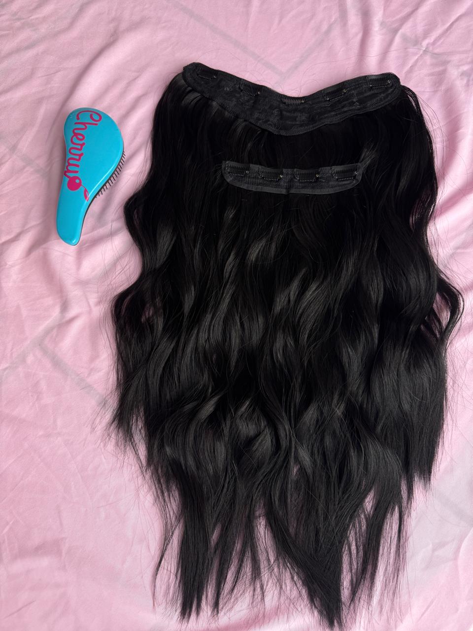 Extensiones semi rizadas con clip